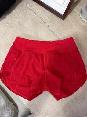 Lululemon speed up midrise Red Running Shorts 6